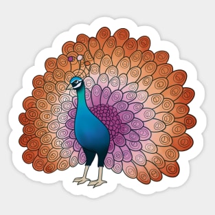 Lesbian Pride Peacock Sticker